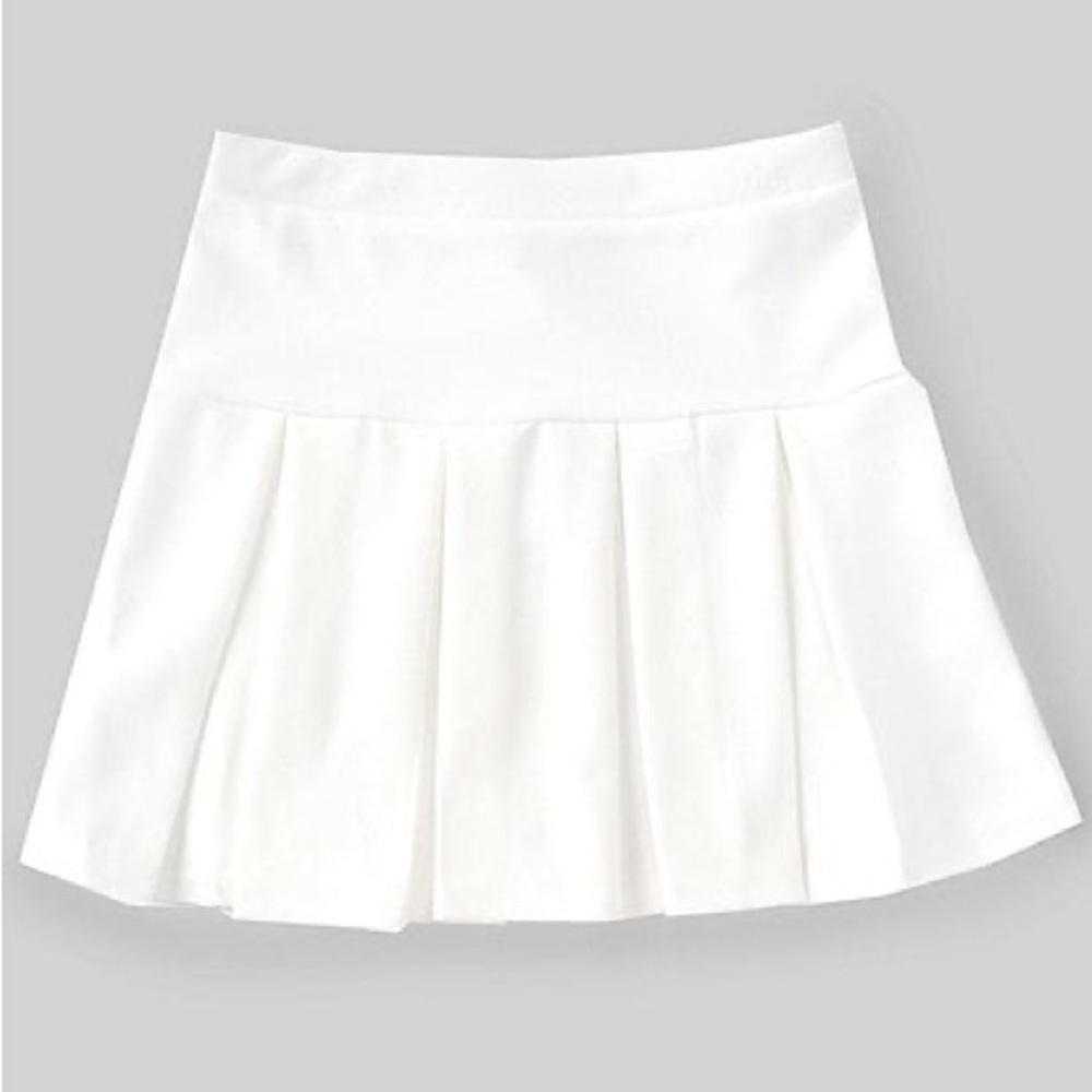 Originality White pleated skater skirt